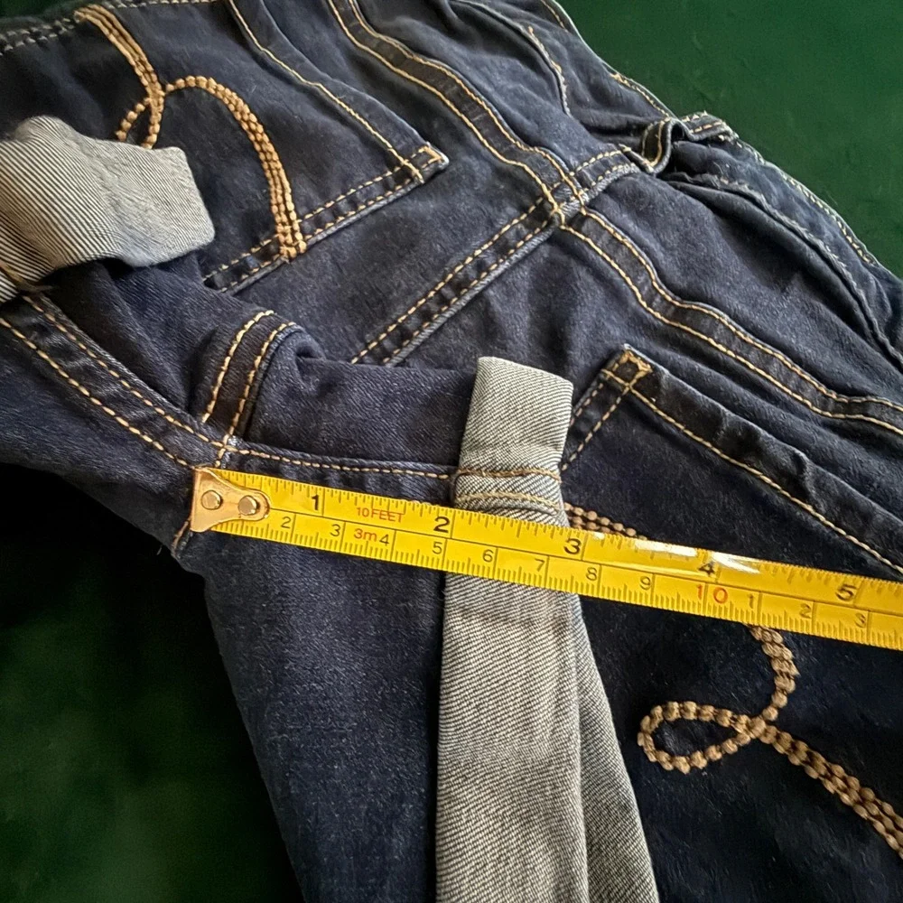 Justice Girls‎ Denim Shorts Dark Wash Cuffed Hem Blue Size 14 0176